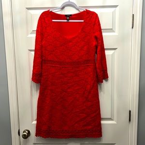 Alfani red lace dress